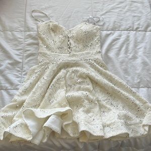 White and sequins semi-formal dress. Size 3, worn once.